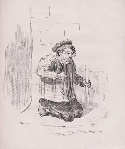 (An old man kneeling on the street) - Bettler / beggar / mendiant pauvre