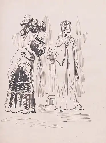 (Two woman dressed in late 19th-century fashion) - femmes Frauen women / Fashion Mode