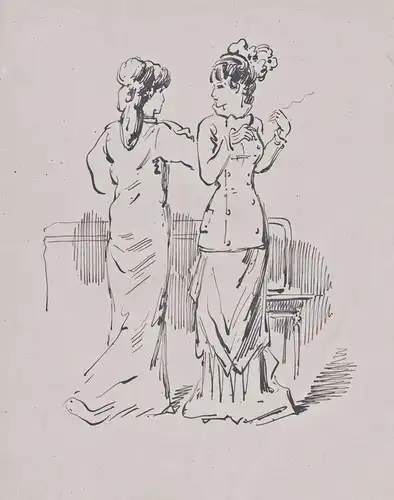 (Two elegantly dressed French women) / Frauen femmes / Kostüme costumes