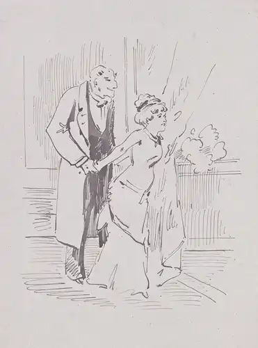 (Man holding a woman's hand from behind) - Paar Liebespaar / Kostüme costumes / Parisian fashion