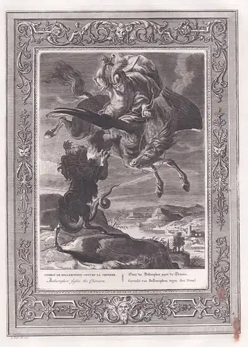 Combat de Bellerophon contre la Chimere. / Streit des Bellerophon gegen die Chimaera. / Bellerophon fights the