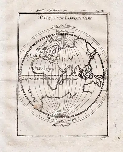 Cercles de Longitude - Weltkarte world map Mappemonde