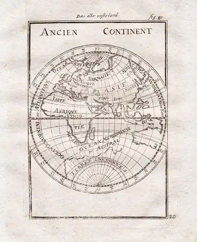 Ancien Continent - Antique world map Weltkarte Africa Europe Asia Australia Karte