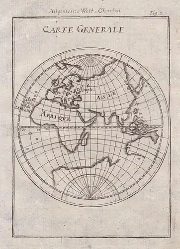 Carte Generale - Old World Map Weltkarte Africa Europe Asia Australia
