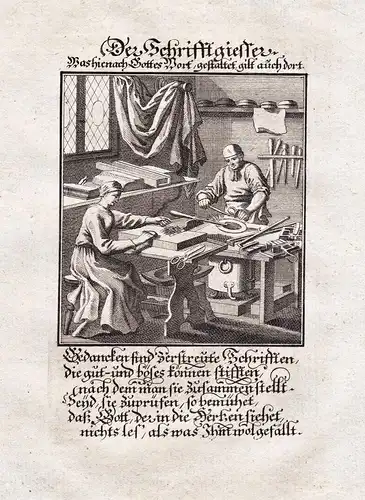 Der Schrifftgiesser - Schriftgiesser type founder Schrift Schriftgießerei type foundry Buchdruck Buchdrucker b