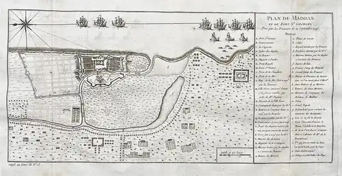 Plan de Madras et du Fort St. Georges - Fort St. George Chennai Tamil Nadu India Indien Inde