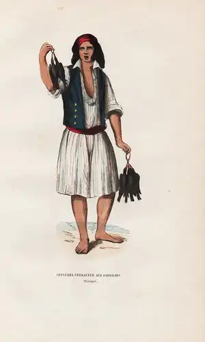 Geflügel-Verkäufer aus Pardilho (Portugal) - Pardilhó Portugal / Portuguese merchant / Trachten costumes