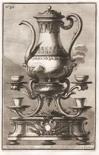 Stövchen Teekanne Tee tea teapot / Silber silver silversmith design baroque Barock (80)
