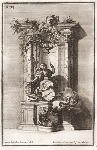 Kamin Uhr architecture chimney Architektur (Clock with sorceress) / Silber silver silversmith design baroque B