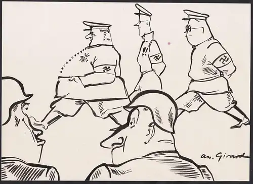 (Deutsche Soldaten / German soldiers) - Karikatur caricature / Nationalsozialismus / Third Reich Drittes Reich