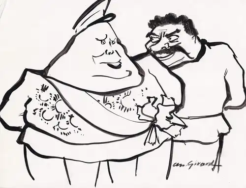 (Hermann Göring und Josef Stalin) - Karikatur caricature / Nationalsozialismus / Third Reich Drittes Reich / N