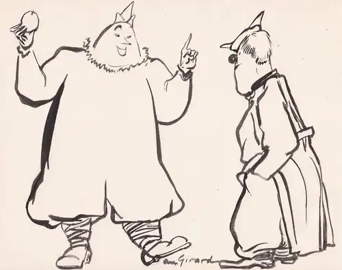 (Two Clowns) - Zirkus Circus / H. Goering als Clown (?) / Karikatur caricature / Nationalsozialismus / Third R