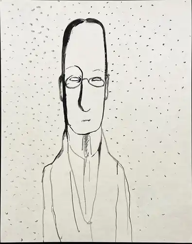 (Portrait a man with glasses) - caricature Karikatur / Nationalsozialismus / Third Reich Drittes Reich / Nazis