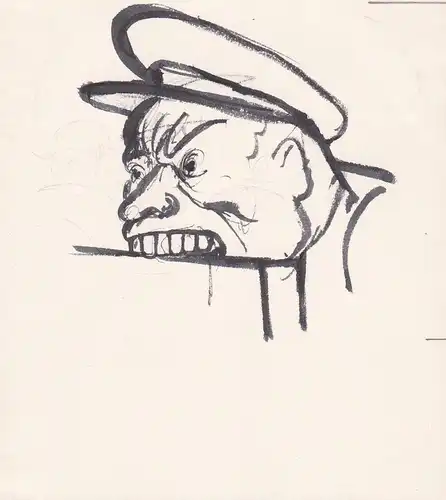 (Wütender Soldat / Angry soldier) - Karikatur caricature / Nationalsozialismus / Third Reich Drittes Reich / N