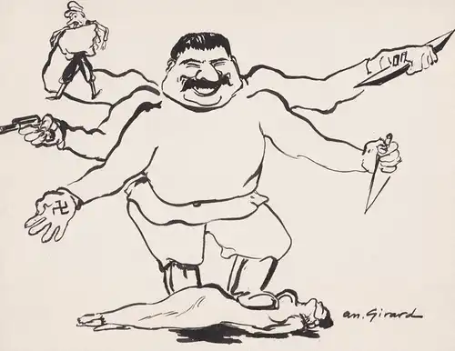 (Josef Stalin as a dictator / Diktator Stalin) - Russia / Russland / USSR Soviet Union / Karikatur caricature