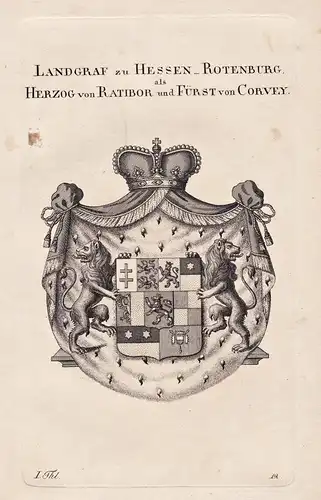 Landgraf zu Hessen_ Rotenburg,als Herzog von Ratibor und Fürst von Corvey -  Wappen coat of arms