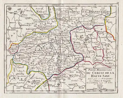 Partie Meridionale du Cercle de la Haute Saxe divisé par ses Principautes. - Sachsen / Thüringen / Anhalt / Br