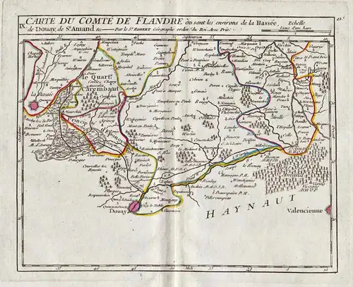 IX. Carte du Comté de Flandre, ou sont les environs de la Bassée, de Douay, de St. Aman &c. -  Flandre / Douai