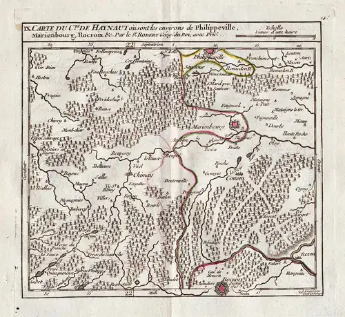IX. Carte du C.te de Haynaut ou sont les environs de Philippeville, Marienbourg, Rocroix &c. - Mariembourg / P
