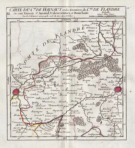 III. Carte du C.té de Haynaut et des Frontieres du C.té de Flandre ou sont Douay, St. Armand, Valenciennes, et