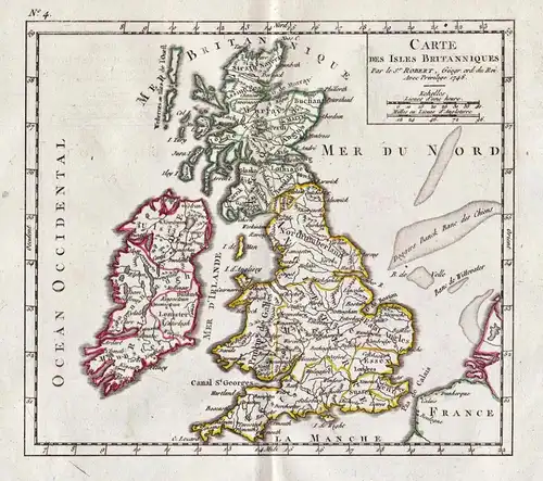 Carte des Isles Britanniques - British Isles / Great Britain / Großbritannien / United Kingdom