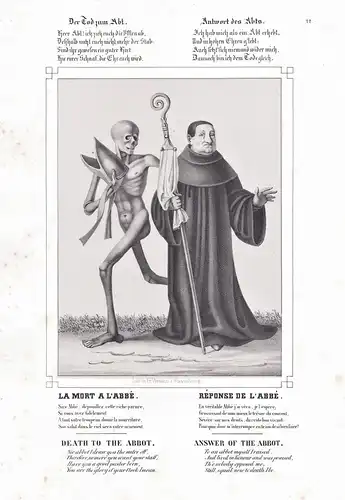 Der Tod zum Abt - Abt abbot abbé / Totentanz von Basel / Dance of Death / Danse des Morts