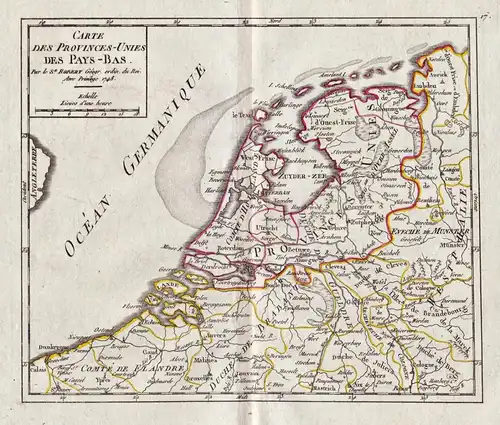 Carte des Provinces-Unies des Pays-Bas - Nederland / Netherlands / Niederlande / Holland