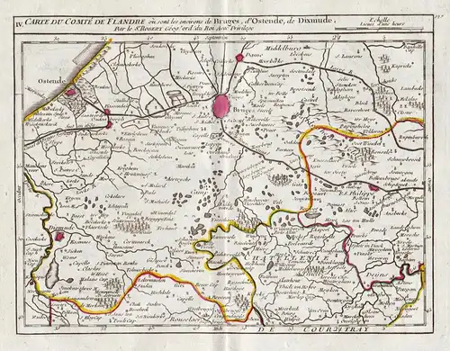 IV. Carte du Comté de Flandre ou sont les environs de Bruges, d'Ostende, de Dixmunde. - Brugge / Bruges / Oste