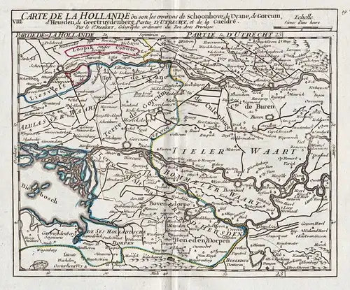 VIII. Carte de la Hollande ou son les environs de Schoonhove, de Uyanne, de Gorcum, d'Heusden, de Geertruydenb