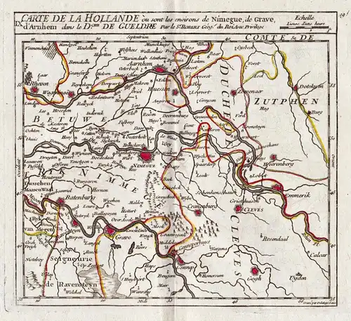 IX. Carte de la Hollande ou son les environs de Nimegue, de Grave, d'Arnhem dans la D.ché de Gueldre - Nijmege