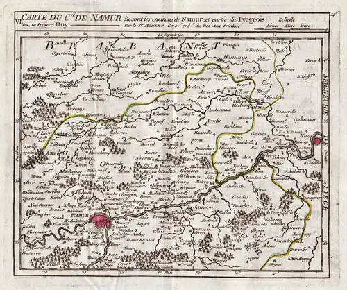 VI. Carte du C.te de Namur ou sont les environs de Namur, et partie du Lyegeois, ou se trouve Huy. - Namur / H