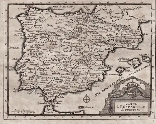Carte d'Espagne et Portugal  - Espana / Spain / Espagne / Portugal