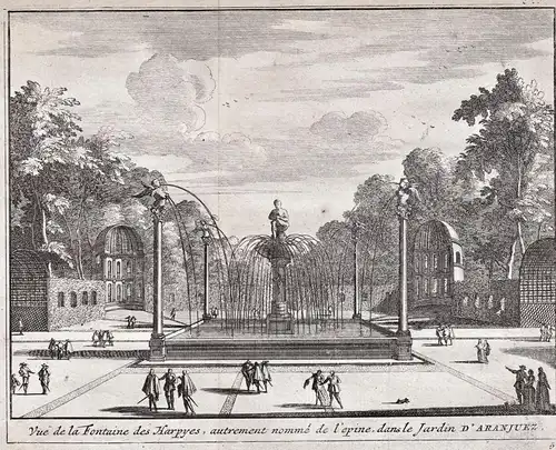 Vue de la Fontaine des Harpyes autrement nomme de l'epine dans le Jardin d' Aranjuez - Aranjuez / garden / Esp