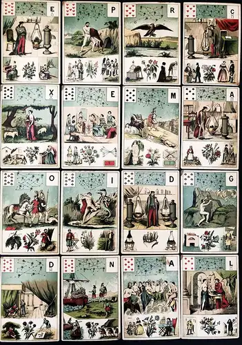 (Set of Tarot cards) - Tarot / Tarock / playing cards Fortune telling cards / Spielkarten / cartes à jouer / K