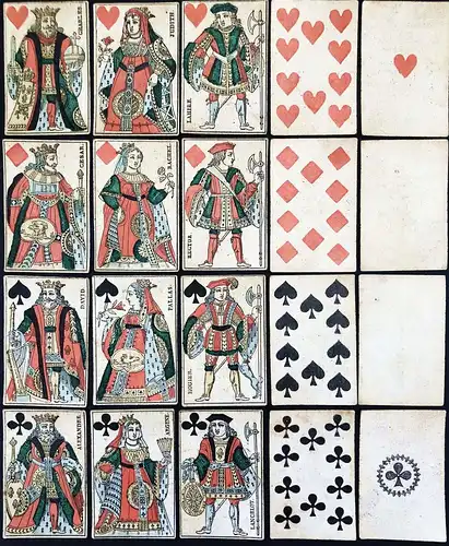 (Set of French-suited playing cards) - Spielkarten cartes a jouer / Kartenspiel jeu card deck game / alte Spie