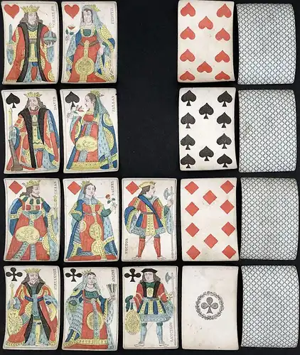 (Set of French-suited playing cards) - Spielkarten cartes a jouer / Kartenspiel jeu card deck game / alte Spie