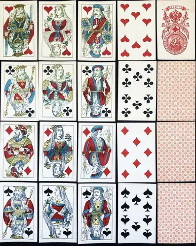 (Set of Russian playing cards) - Spielkarten cartes a jouer / Kartenspiel jeu card deck game / alte Spiele ant