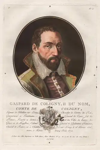 Gaspard de Coligny, II du Nom - Gaspard II de Coligny (1519-1572) French admiral Seigneur de Chatillon Hugueno
