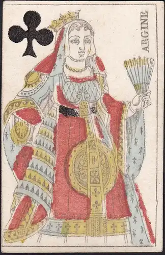 (Kreuz-Dame) - Queen of clovers / reine de trèfle / playing card carte a jouer Spielkarte cards cartes