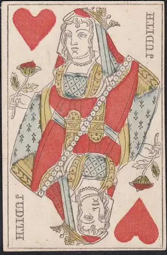 (Herz-Dame) - Queen of hearts / reine de coeur / playing card carte a jouer Spielkarte cards cartes