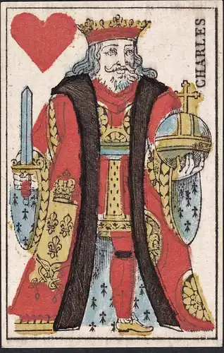 (Herz-König) - King of hearts / Roi de coeur / playing card carte a jouer Spielkarte cards cartes
