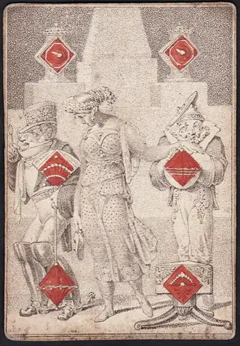 (Karo 6) / (6 of tiles) - transformation playing card / Spielkarte / carte a jouer