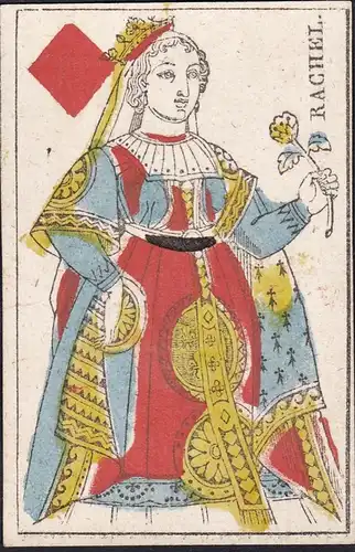 (Karo-Dame) - Queen of tiles / reine de carreau / playing card carte a jouer Spielkarte cards cartes