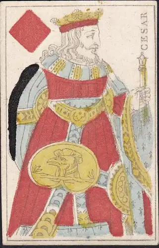 (Karo-König) - King of tiles / Roi de carreau / playing card carte a jouer Spielkarte cards cartes
