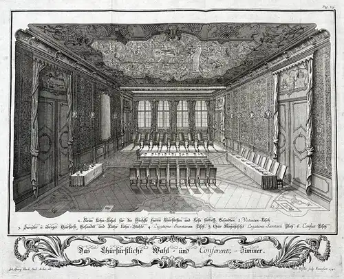 Das Churfürstliche Wahl- und Conferentz-Zimmer - Frankfurt am Main / Kaiserkrönung 1742 Karl VII. / emperor c
