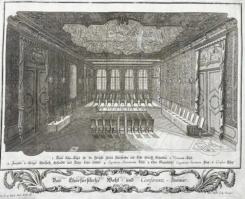 Das Churfürstliche Wahl- und Conferentz-Zimmer - Frankfurt am Main / Römer Konferenz-Zimmer / Kaiserwahl 1745