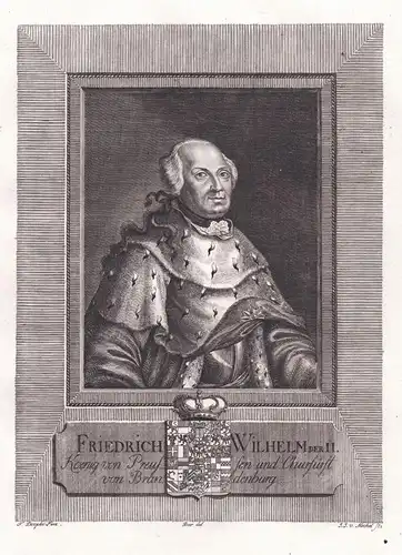 Friedrich Wilhelm der II. - Friedrich Wilhelm II. v. Preußen (1744-1797) König Kurfürst Hohenzollern Portrait