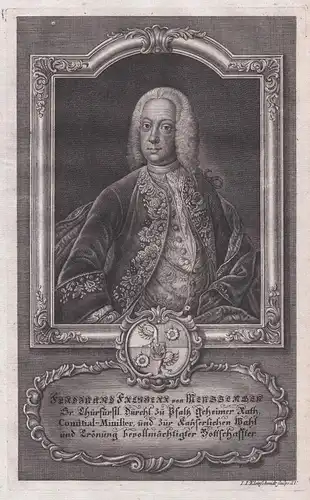 Adam Henrich von Pollmann - Adam Heinrich von Pollmann (1686-1753) Preußen Diplomat Kurpfalz Portrait