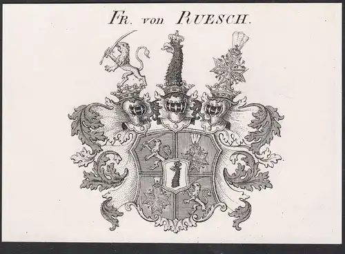 Fr. von Ruesch - Rüsch Wappen coat of arms
