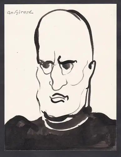(Portrait of a man) - Mann homme / caricature Karikatur / drawing dessin Zeichnung